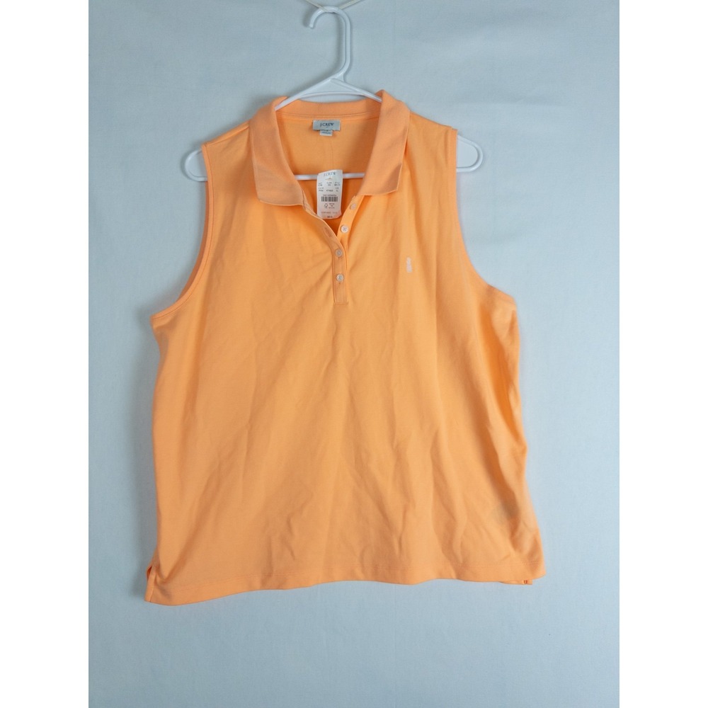 J Crew Vest Womens XL Orange Pullover Golf Summer Logo Collared Polo‎ Style